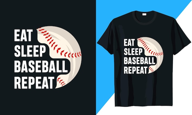 Baseball t shirt design vector with baseball elements and typography eat sleep baseball repeat