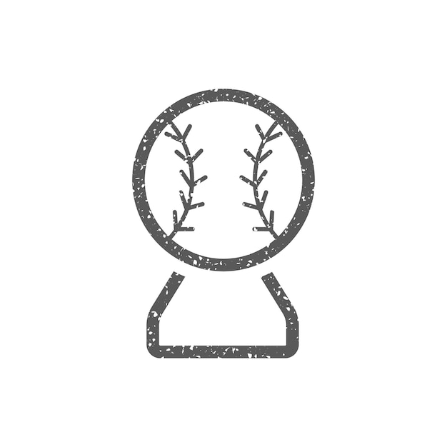 Baseball trophy icon in grunge texture vector illustration