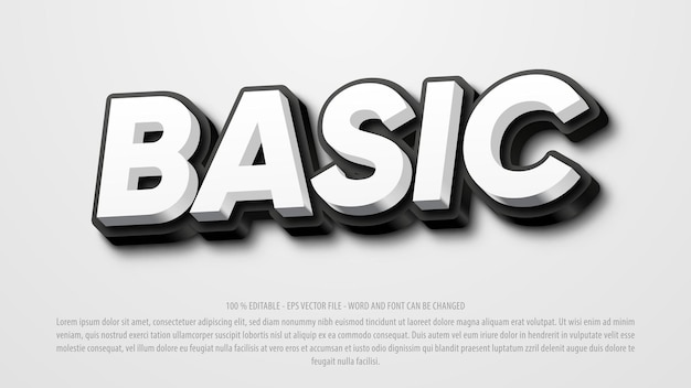 Basic 3d editable text effect