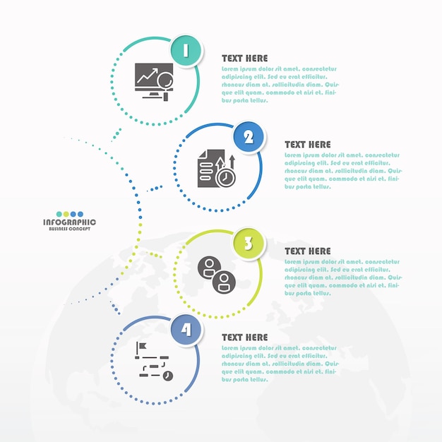 Basic circle infographic template with 4 steps, process or options, process chart.