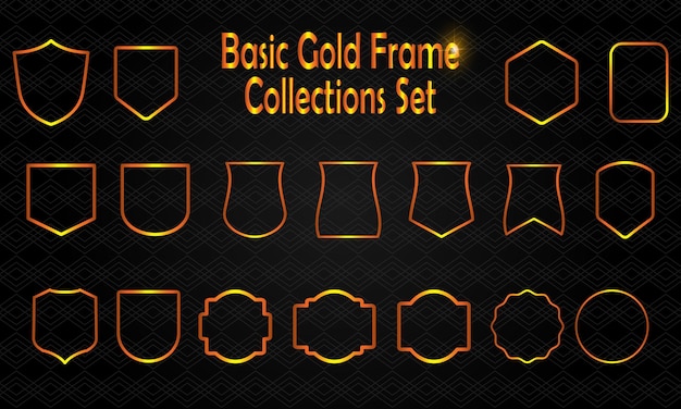 Basic gold frame collection set, for your decoration, id card fame, wedding frame