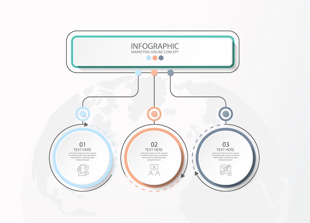 Basic infographic template with 3 steps, process or options, process chart, Used for process diagram, presentations, workflow layout, flow chart, infograph. Vector eps10 illustration.