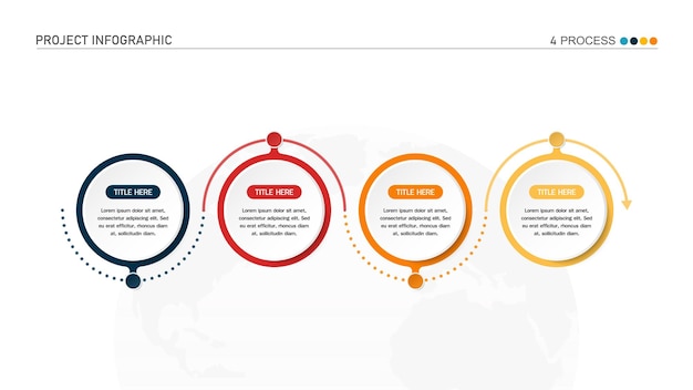 Basic infographic template with 4 steps process or options process chart