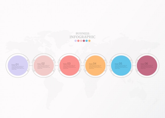 Basic infographics for present business concept. 6 options, parts or processes.