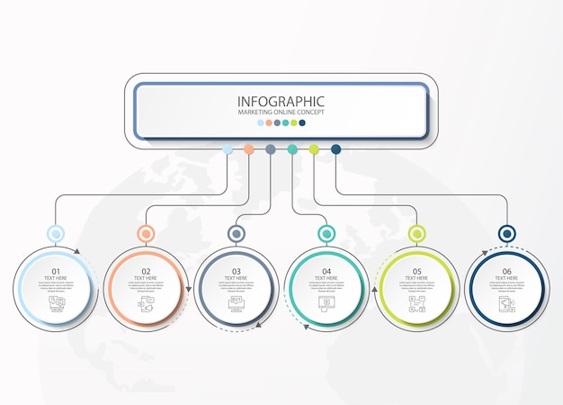 Basic infographics for present business concept. Abstract elements , 6 options, parts or processes. Vector business template for presentation and creative concept.