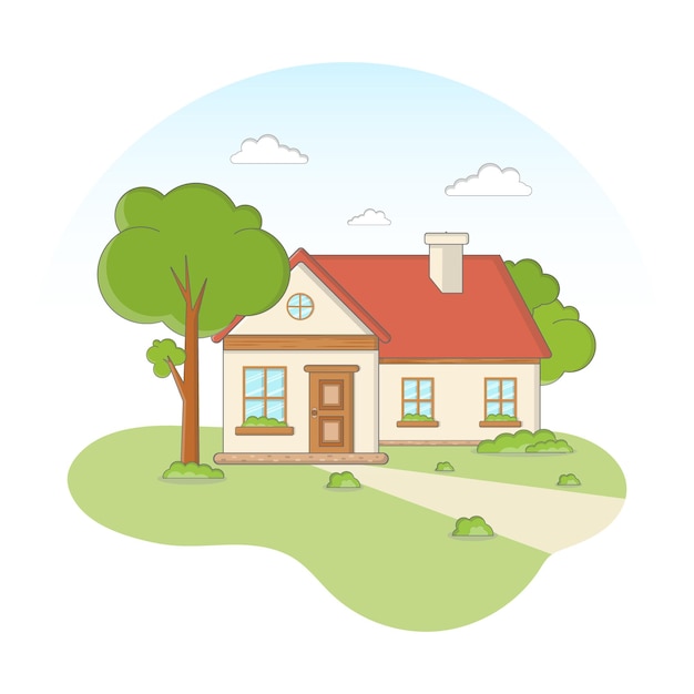 Basic simple house in flat design