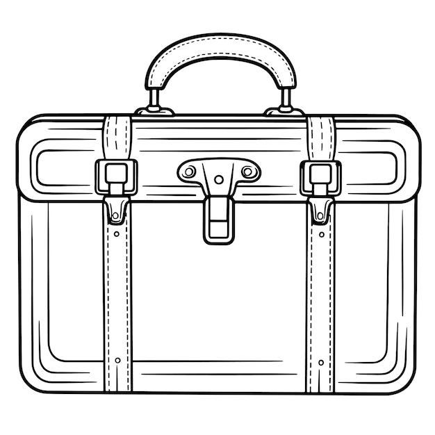 Basic vector icon of a vintage suitcase ideal for travel designs