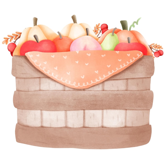 a basket of apples and a heart shaped basket with a heart on the front