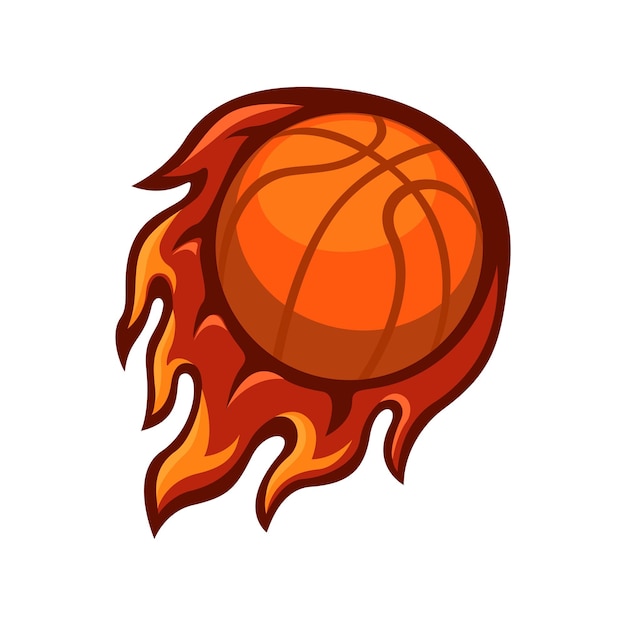 Basket Ball Fire Sport Mascot Logo Symbol cartoon illustration vector