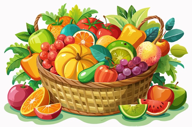 a basket of fruit including a basket of fruit