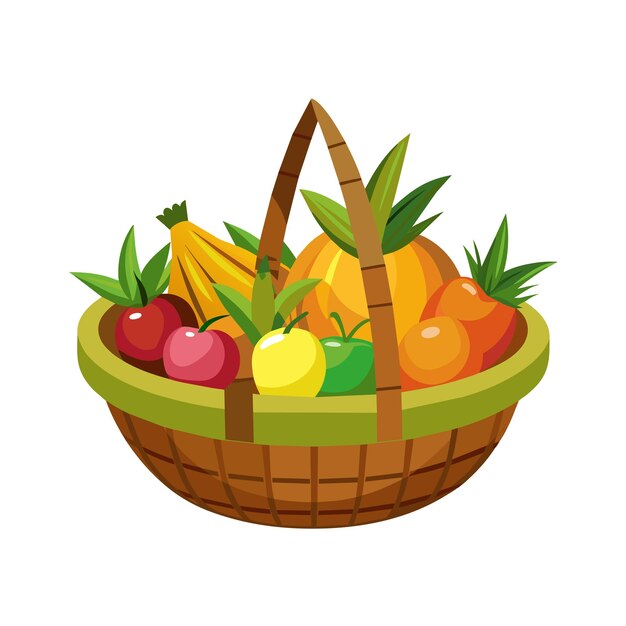 a basket of fruit with a basket of fruit on the side