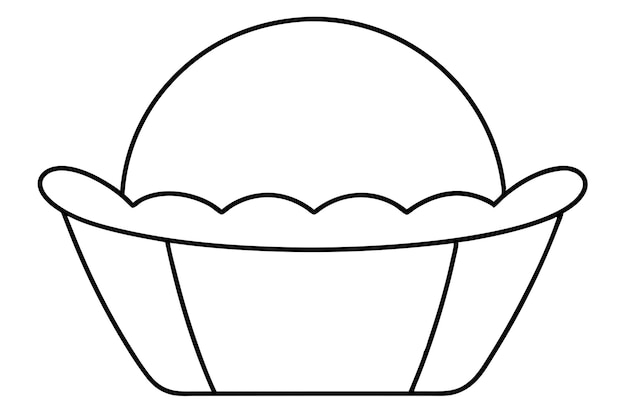 Basket line art vector illustration