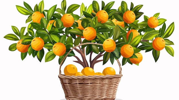 Vector a basket of oranges and a basket of lemons