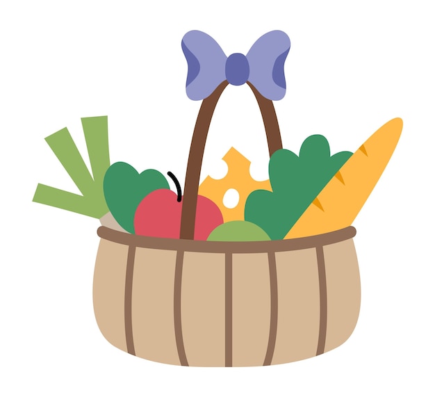 Vector a basket with a bow and vegetables on it that says  beet