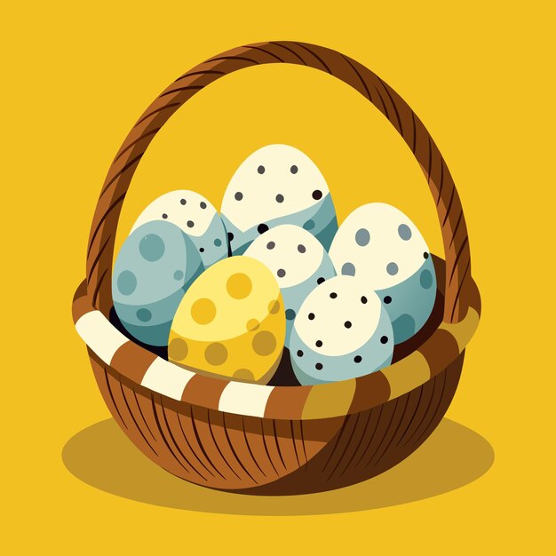 Vector a basket with eggs in it that says  crumbs