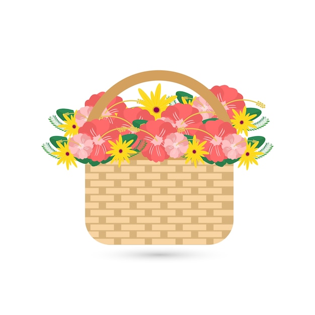 Basket with flowers.