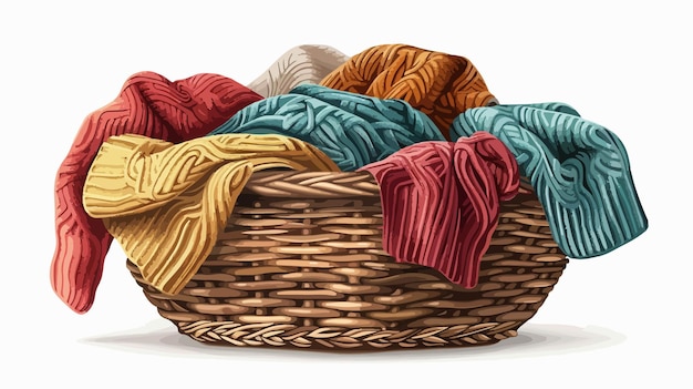 Vector a basket of yarns with a bow in the middle