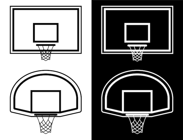 basketball backboard icon with ring hoop and net Sports competitions in basketball on street and in gym Vector