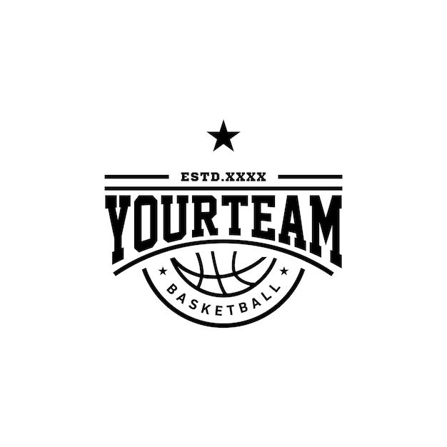 basketball badge logo design vector illustration