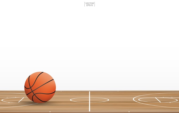 Basketball ball on court