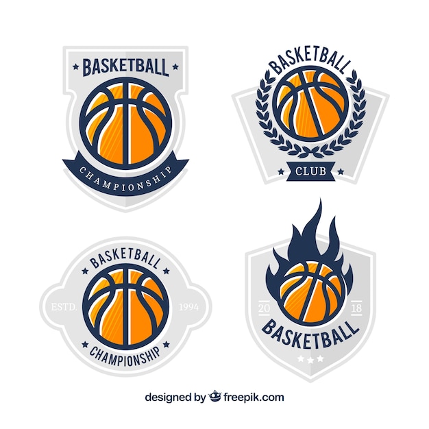 Vector basketball ball logo collection