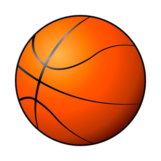 Basketball ball realistic orange simple flat vector icon illustration isolated eps10