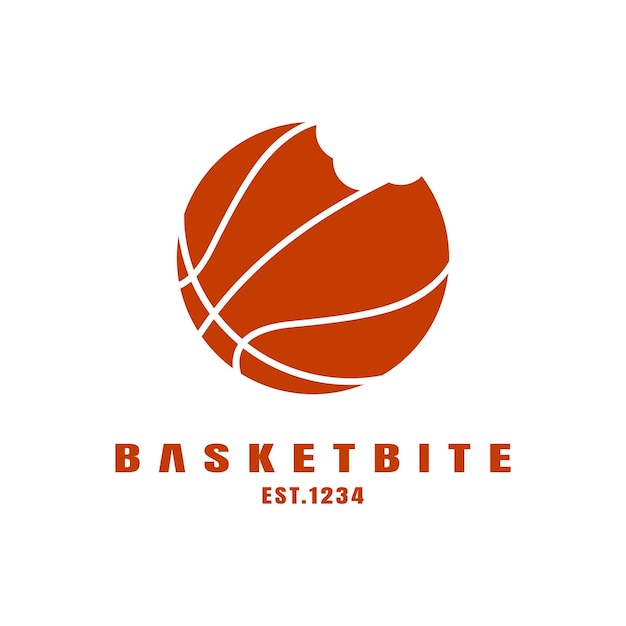 Basketball bite logo vector premium