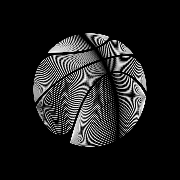 Basketball blend white linear symbol