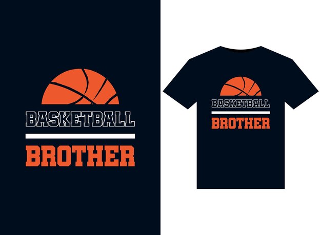 Basketball Brother illustrations for the print-ready T-Shirts design.