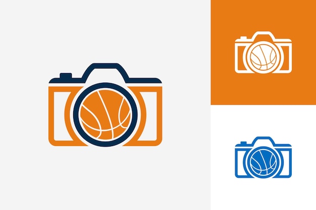 Basketball Camera Logo Template Design Vector, Emblem, Design Concept, Creative Symbol, Icon