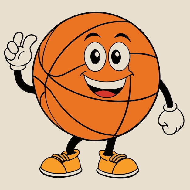 Vector basketball cartoon clip art vector illustration design