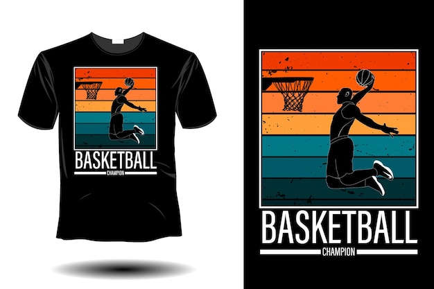 Basketball champion mockup retro vintage design