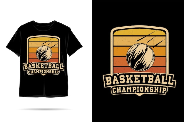 Basketball championship silhouette tshirt design