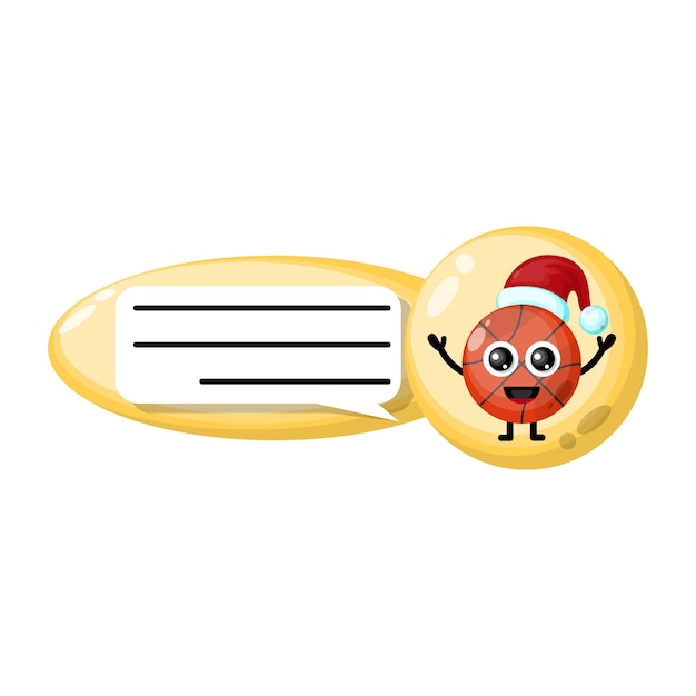 Basketball chat christmas cute character logo