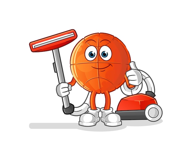 Basketball clean with a vacuum . character vector