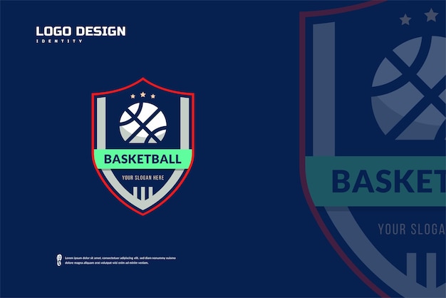 Basketball club logo Basketball tournament emblems template Sport team identity ESport badge design