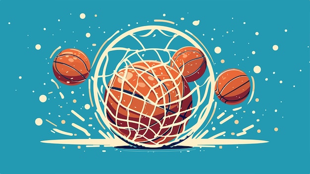 Basketball Concept with League Icons Design Vector Illustration