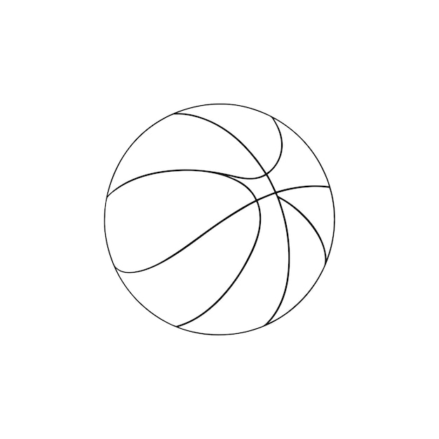 Vector a basketball continuous line drawing for coloring book