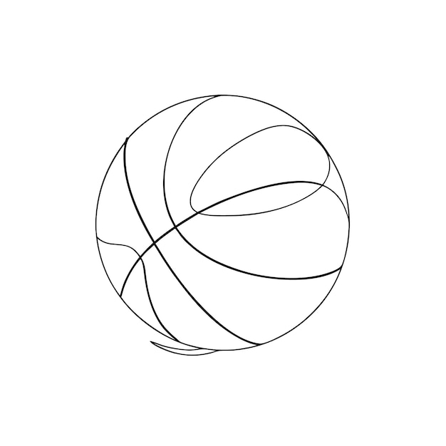 A basketball continuous line drawing for coloring book