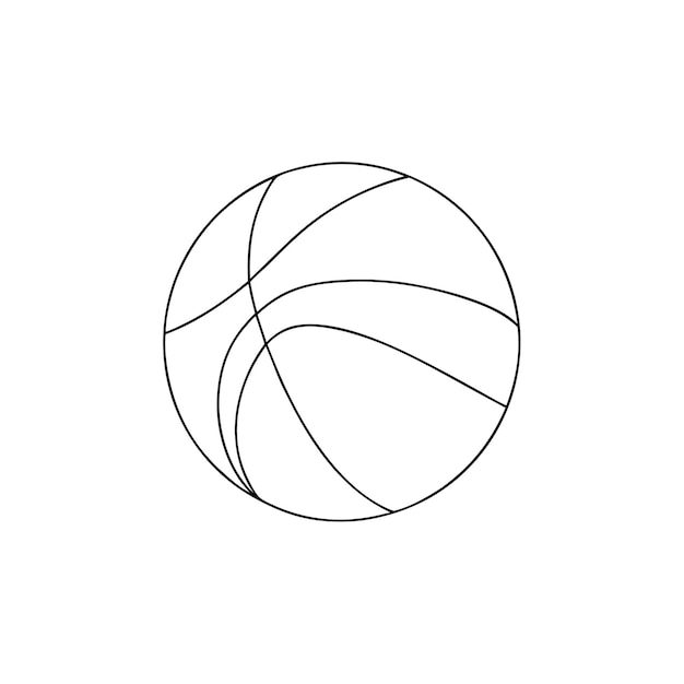 A basketball continuous line drawing for coloring book