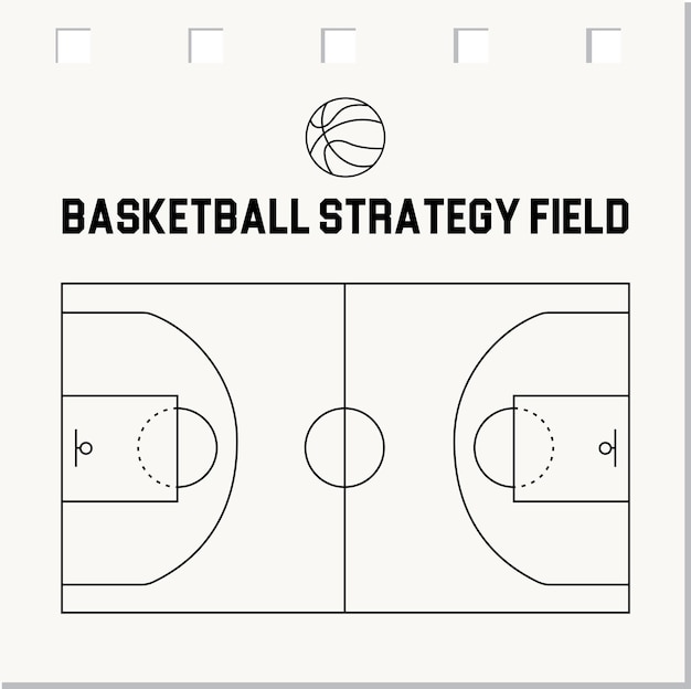 Vector basketball court background for sport strategy vector infographic element