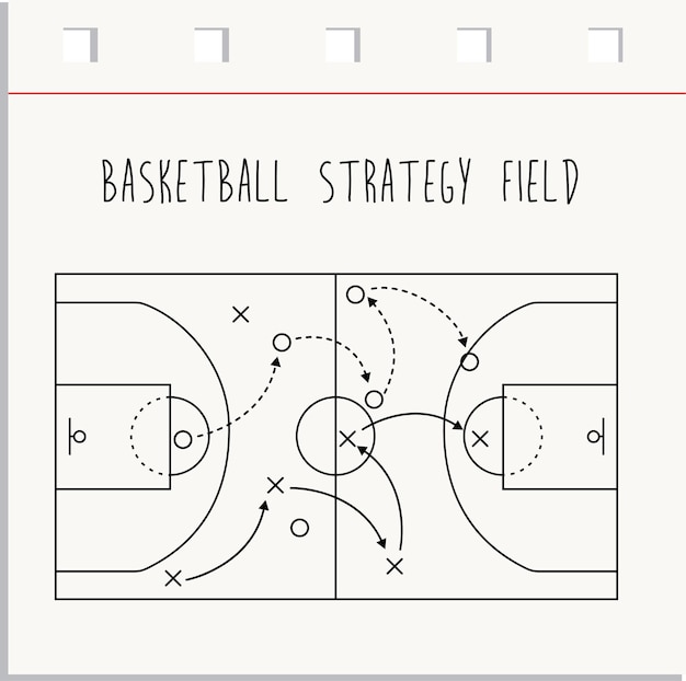 Basketball court Background for sport strategy Vector infographic element