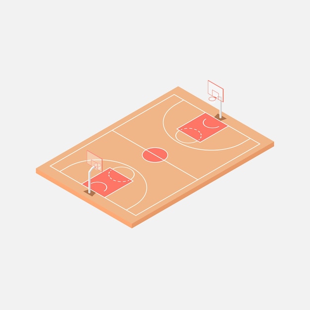 Basketball court isolated on gray background Sports ground for active recreation