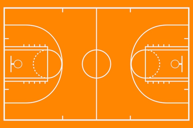 Basketball court. Mockup background field for sport strategy. Vector illustration.