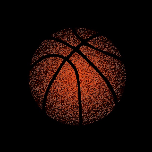 Vector basketball dots silhouette