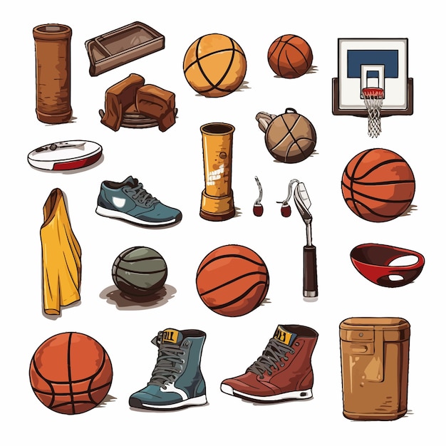 Vector basketball elements set