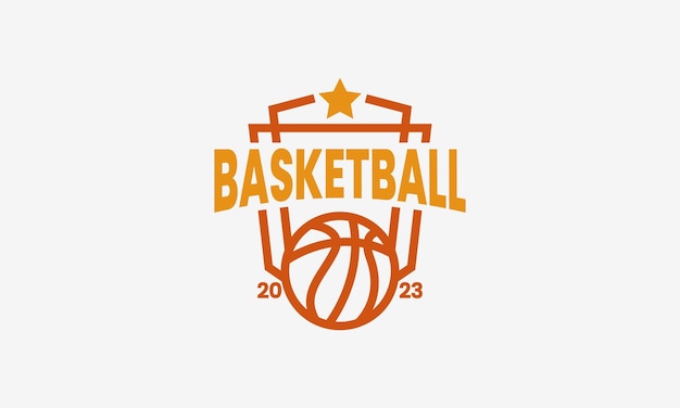 Basketball emblem logo with simple style