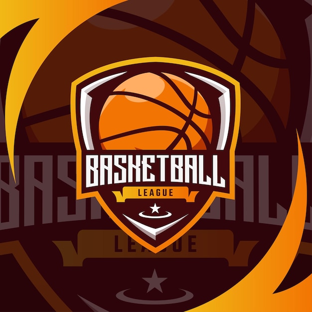 Basketball esport championship tournament logo Premium Vector