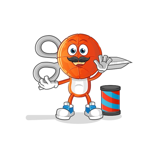 Basketball head cartoon barber cartoon mascot vector