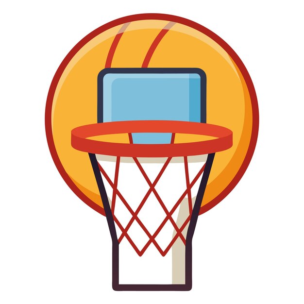 Vector basketball hoop clipart cartoon style vector illustration